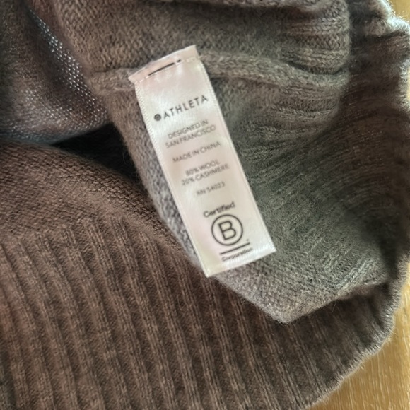 Athleta Pullover Wool & Cashmere V Neck Sweater Size S Gray - Picture 4 of 6